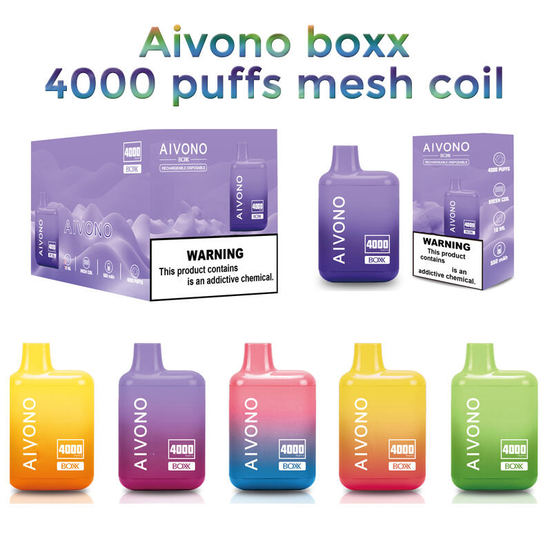 

AIVONO AIM BOXX 4000puffs disposable vape e cigarette Mesh 10ml prefilled 550mah Rechargeable wholesale no tariff vs puff 2800 elfbar