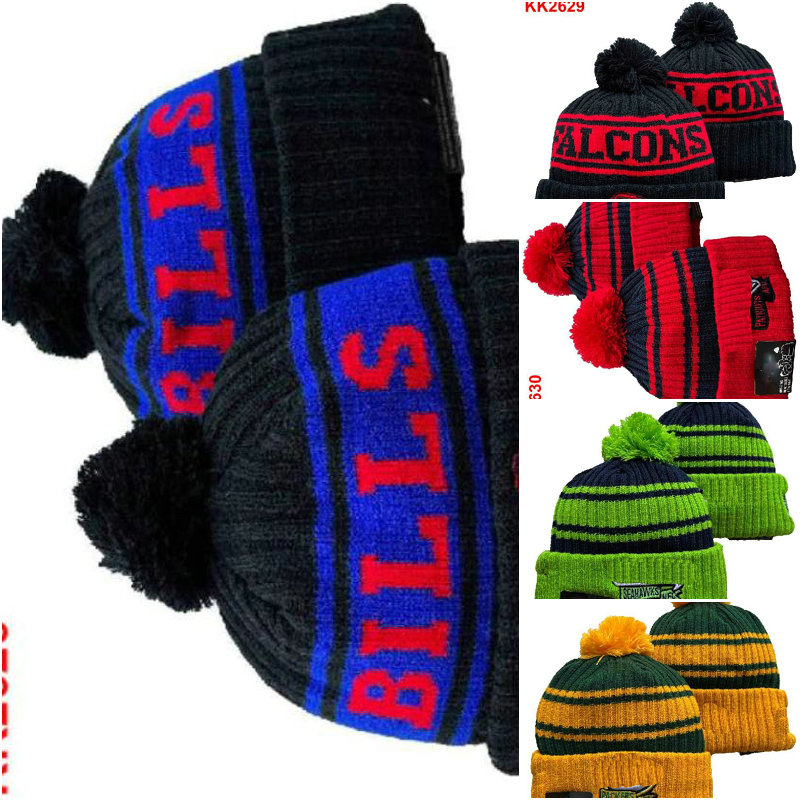 

Buffalo Beanies Cap Wool Warm Sport Knit Hat Football Striped Sideline USA College Cuffed Pom Hats Men Women Bonnet Beanie Skull Caps A0, 10