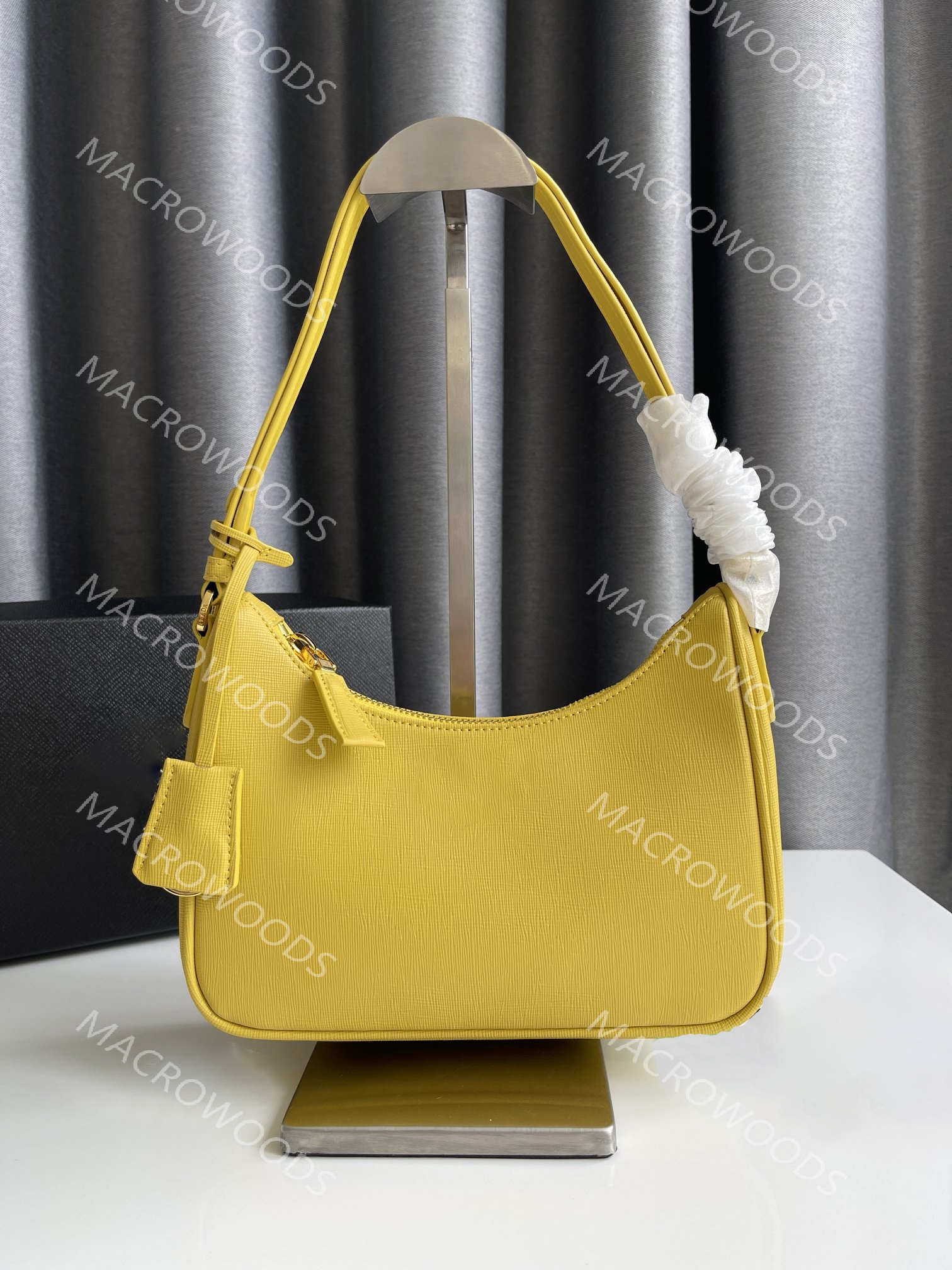 

luxury leather mini bag for women cowhide mobile phone bag Designer triangle logo handbags 1BC204 Zipper closure fashion Metal hardware Shoulder Bag half moon bags, Yellow