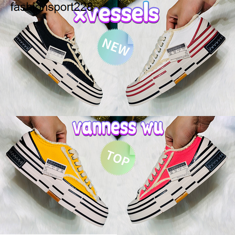 

Dress Shoes Luxury casual shoes VanNess Wu G.O.P Lows Vulcanized Lace Up Sneaker Xvessels black white red yellow animal print candy pink top, 04 red