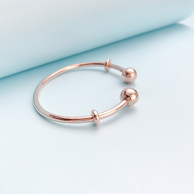 18K Rose Gold Cuff Open Bangle Bracelet Original Box set Real 925 Sterling Silver Women Wedding Luxury Jewelry Gift Bracelets High Quality