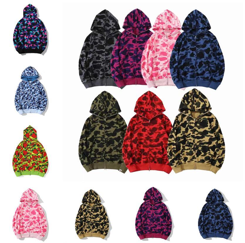 

Designer Mens Women Hoodie Popular Shark Pattern Sportwear Camouflage Zip Up Hoodies Jacket Size -XXXL Sweatshirts, Extra shipping fee