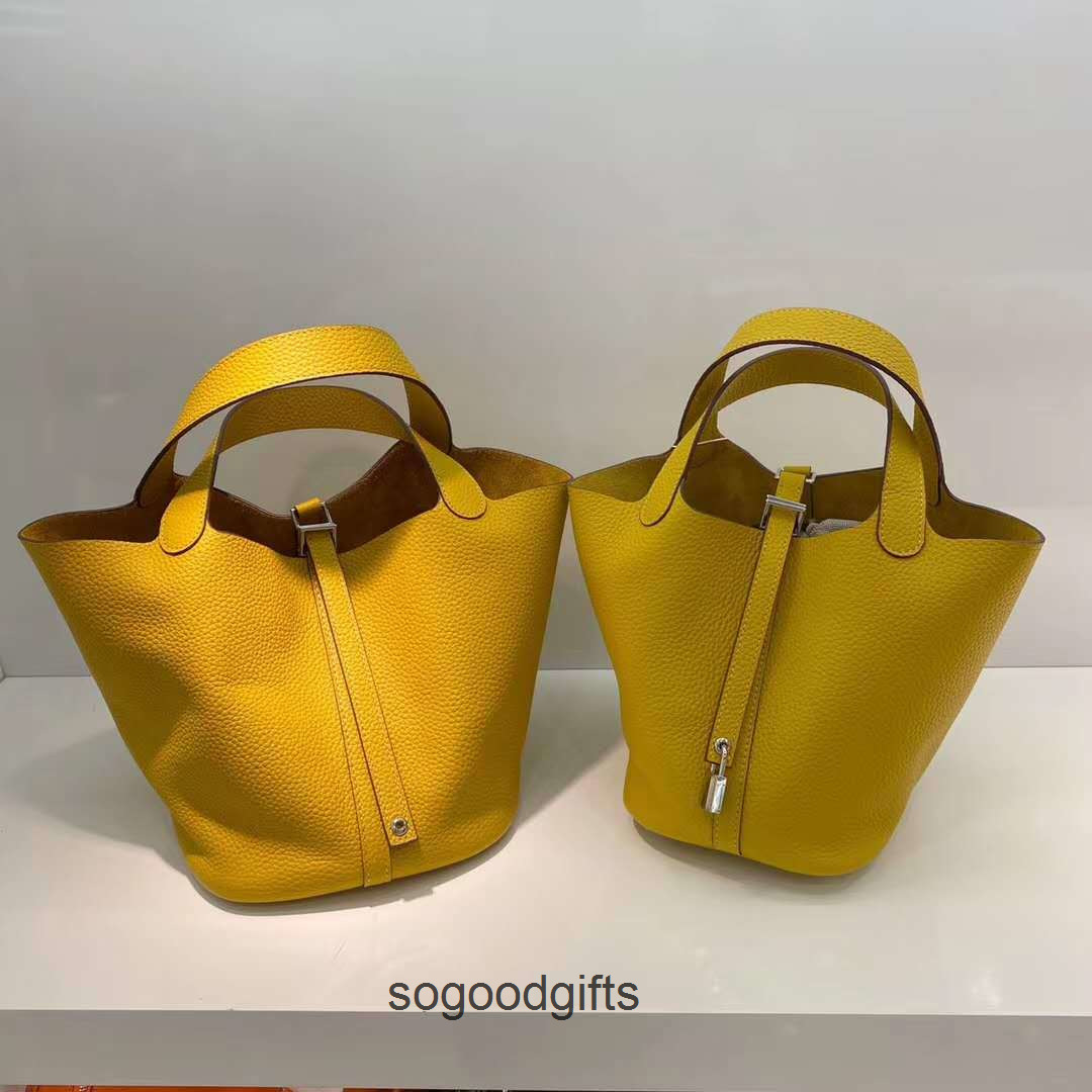 

H Handbag Women's Designer Bags Picotn Lock Handbags Tote Bag Lychee Pattern Top Layer Kraft Vegetable Basket Bag 2023 New Pn Rp1d, Small wine red