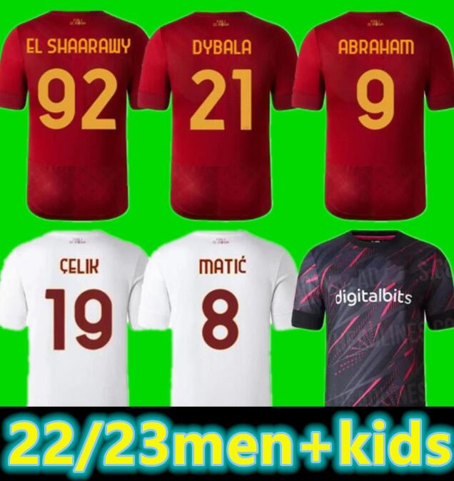 

22 23 roma SOCCER JERSEYS playey veysion DYBALA home belotti CELIK Pellegrini Abraham 22 23 Wijnaldum MANCINI KUMBULLA men kids kit FOOTBALL SHAARAWY Unriform