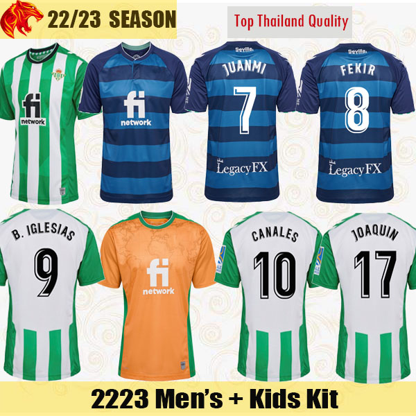 

22 23 Real Betis Soccer Jerseys JUANMI B.IGLESIAS 2022 2023 JOAQUIN CANALES FEKIR Football Shirt ALEX MORENO WILLIAN J. Mens Jersey, 2223 away