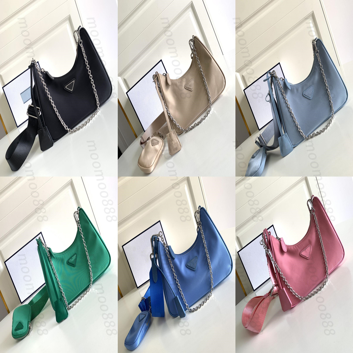 

10A Top Tier Mirror Quality Nylon Hobo Bag Small 22cm Man Womens Wallet Luxury Designers Black Purse 3 Pieces Lady Zipper Handbag Crossbody Shoulder Strap Box Bag Tote, Upload pics to contact us