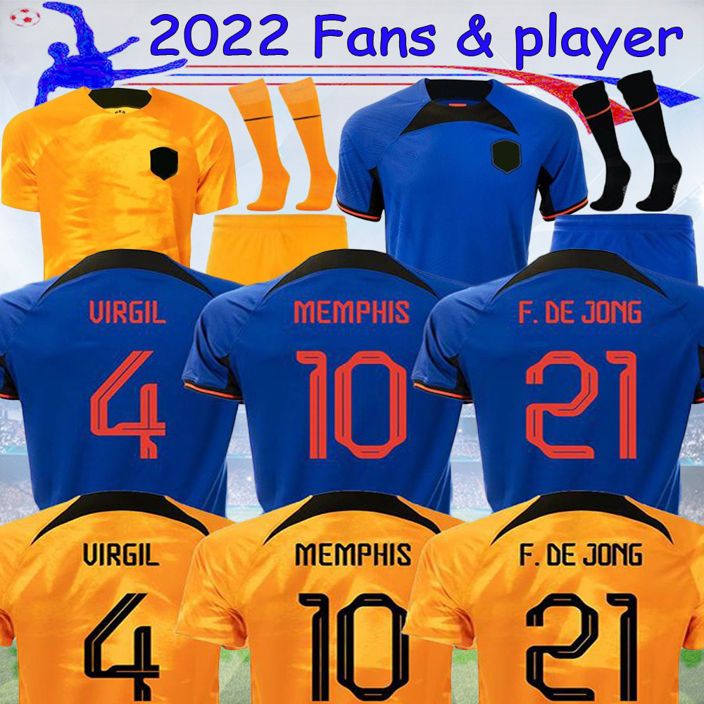 

size 16-4XL 2022 Netherlands MEMPHIS soccer jersey 22 23 player DE JONG Holland DE LIGT WIJNALDUM VAN DIJK Adult men kids kit sets DUMFRIES football shirt, 2022 away fans