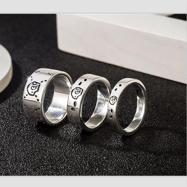 

Ring for Man Women Unisex Rings Fashion Ghost Designer Jewelry Sliver Color Band Rings