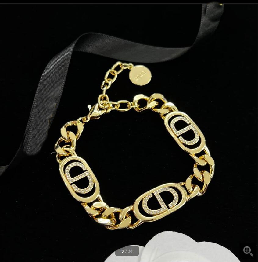

New designed Fashion love pendant necklace Brand D letter diamonds temperament women pearl earrings bracelet 18K gold plating ring Designer jewelry sets NDS26