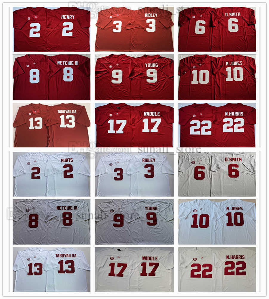 

Alabama Crimson Tide NCAA College Football Jerseys 10 M.Jones 2 Jalen Hurts 6 D.Smith 8 John Metchie III 9 Bryce Young 17 Jaylen Waddle 22 N.Harris 3 Ridley Men Women Kids, Beige