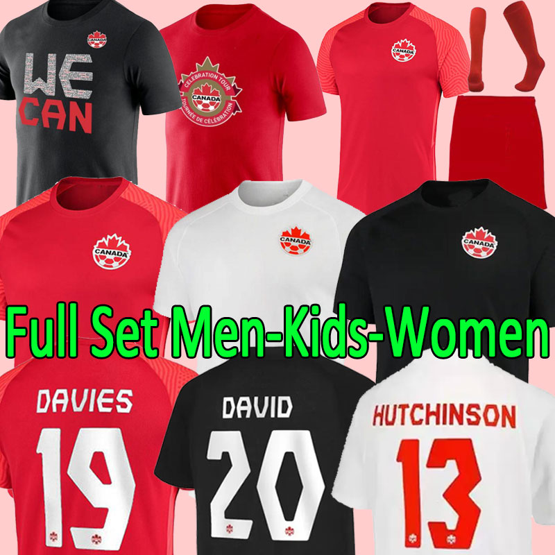 

Canada Soccer Jersey Jonathan David Set 2022 World Cup Alphonso Davies Lucas Cavallini Tajon Buchanan Junior Hoilett Cyle Larin Football Shirt Kits National Team, Away+patch