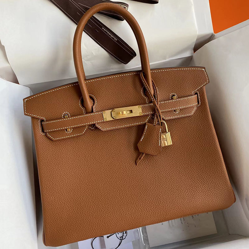 

9A top designer women's bag brand 30CM handmade high-grade wax line TOGO leather luxury classic fashion large capacity marc the tote handbag with box pochette