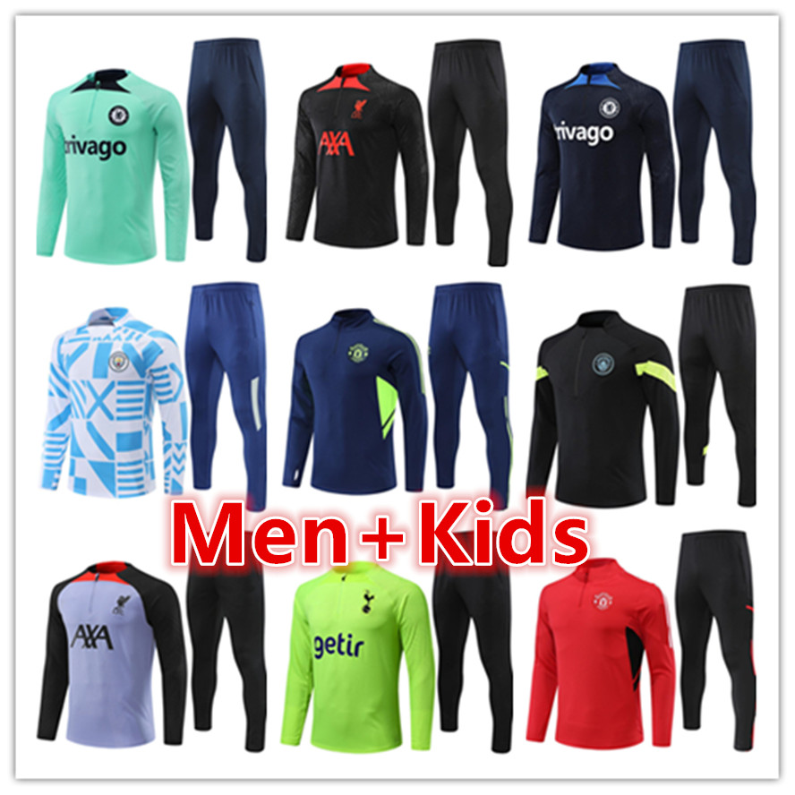 

mens kids football tracksuits sets training suit jerseys jacket 2022 2023 ManchesterS City united men soccer tracksuit jogging chandal futbol survetement foot set