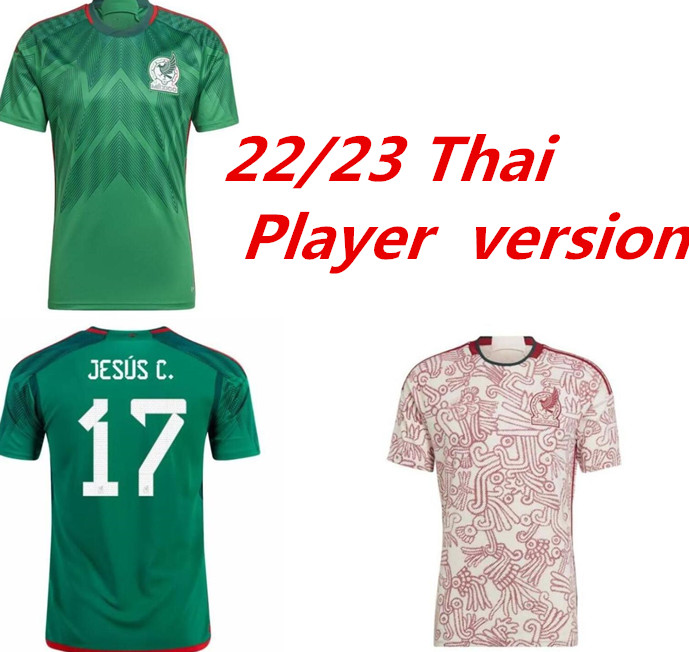 

2022 Mexico soccer jersey fans player version H. LOSANO CHICHARITO G DOS SANTOS 22 23 football shirt men Long sleeve woman men kids kits Socks sets MEXICAN uniform 999, White