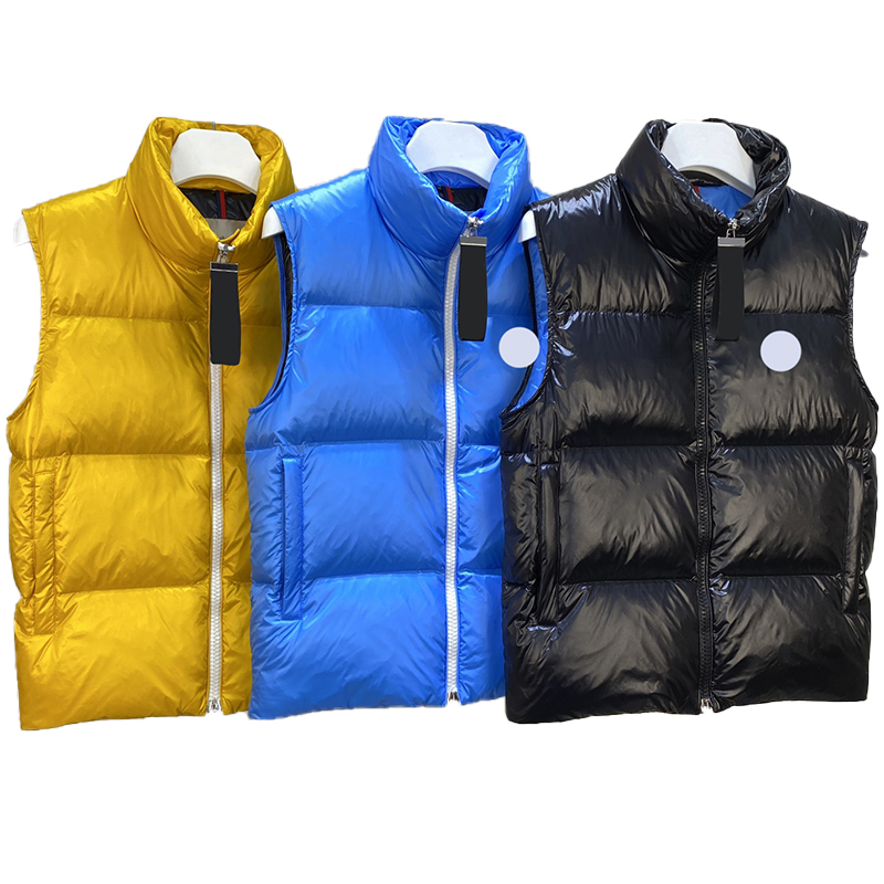 

Maya Designer Men's Vest Classic Plaid Collar White Duck Down Embroidered Badge Couples Same Style Sleeveless Autumn and Winter Casual Jacket, Supplement (not shipped separately)