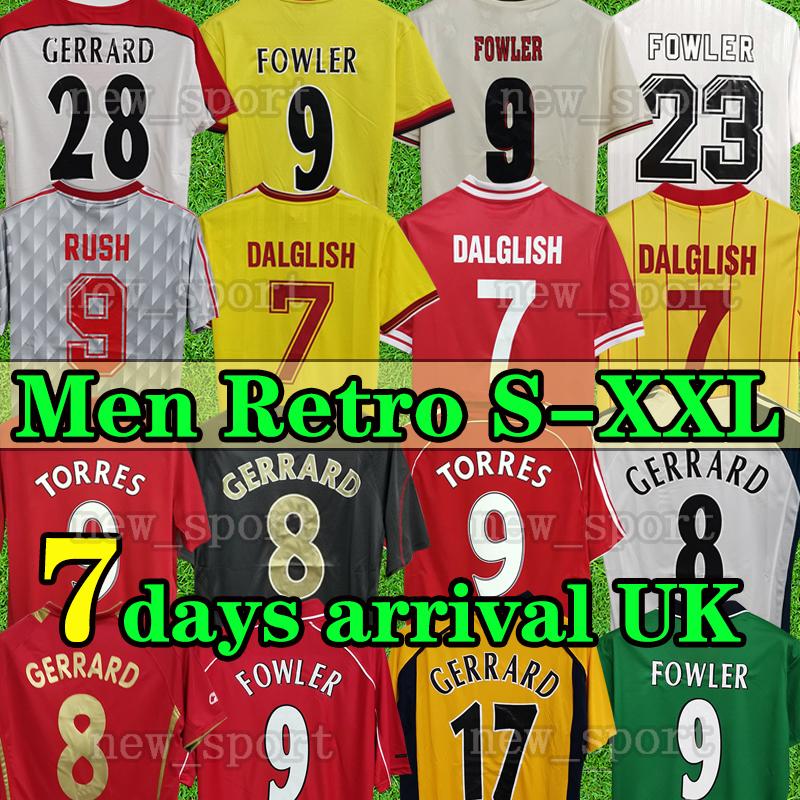 

81 84 85 86 93 95 DALGLISH HESKEY Mens Retro soccer Jerseys FOWLER GERRARD TORRES KUYT Home Away 3rd Football Shirt Short Sleeve Uniforms S-XXL 7 days arrival UK, 1985-86 away white