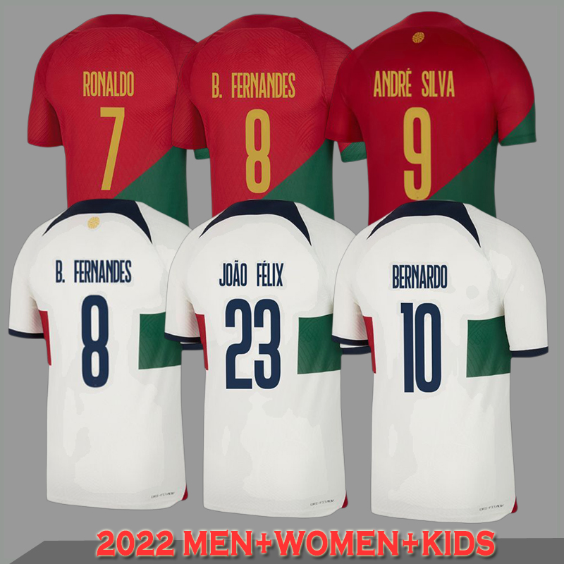 2022 Coupe du monde Chaîne de football portugais Ruben Portugieser Neves Bruno Diogo J. Otavio Fernandes National Team Joao Felix Men Kids Kit Ki