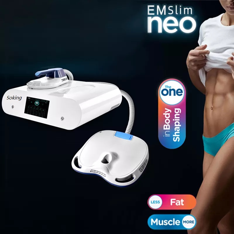 Stimulateur électromagnétique Emslim Body Slimming Machine Ems Muscle Building Equipment 2 poignées Muscles Training Réduction de la cellulite Fi