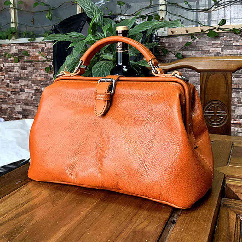 Mode Sac de soirée Original en cuir véritable docteur sac à main 100% peau de vache femmes grands sacs à bandoulière qualité Vintage manuel peint