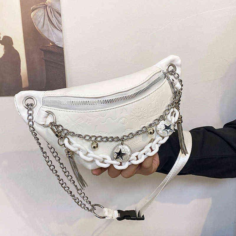 Gland chaîne Fanny Packs femmes en cuir taille sac mode poitrine Pack femme ceinture sacs marque de luxe dames épaule bandoulière