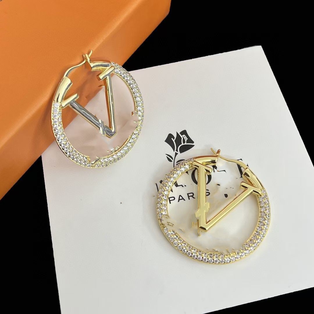 

Designer Extravagant large middle hoop dangle Classic letter 3 Colors Christmas circle Earrings Hip Hop Earings Earring for Women Party Wedding Hoops Wholesale