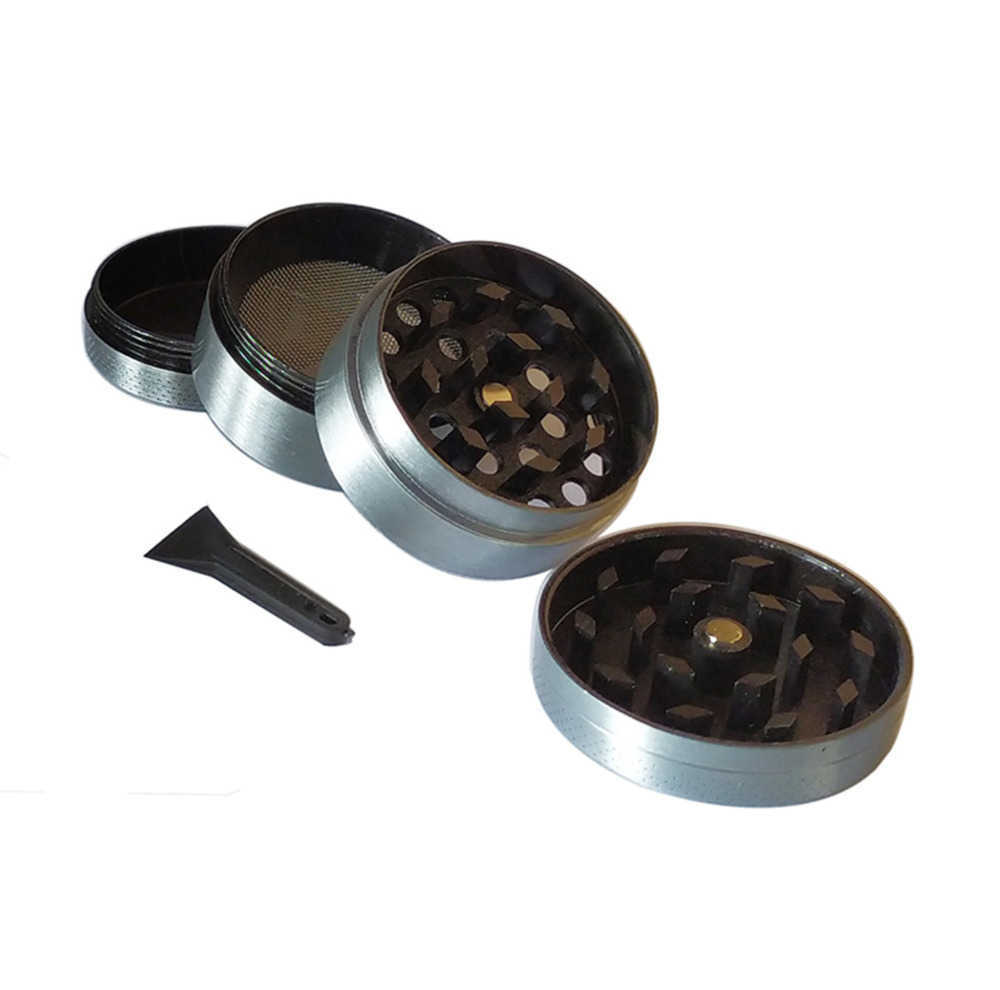 

Design Metal Herb Grinder smoking accessories 4 layers Tobacco herbal Grinders Magnetic with Pollen Catcher Scraper Gray Color