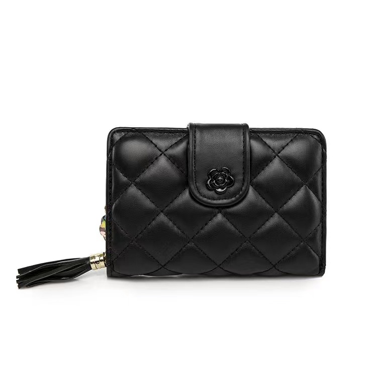 

Wallet women's new 2022 popular niche design card bag all-in-one bag female cute Japanese girl heart small coin purse, Black