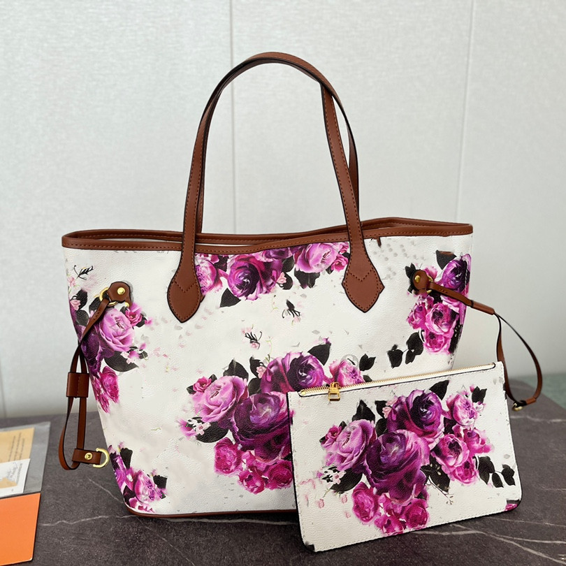 

Designer shoulder bag New women's flower pattern shopping bag