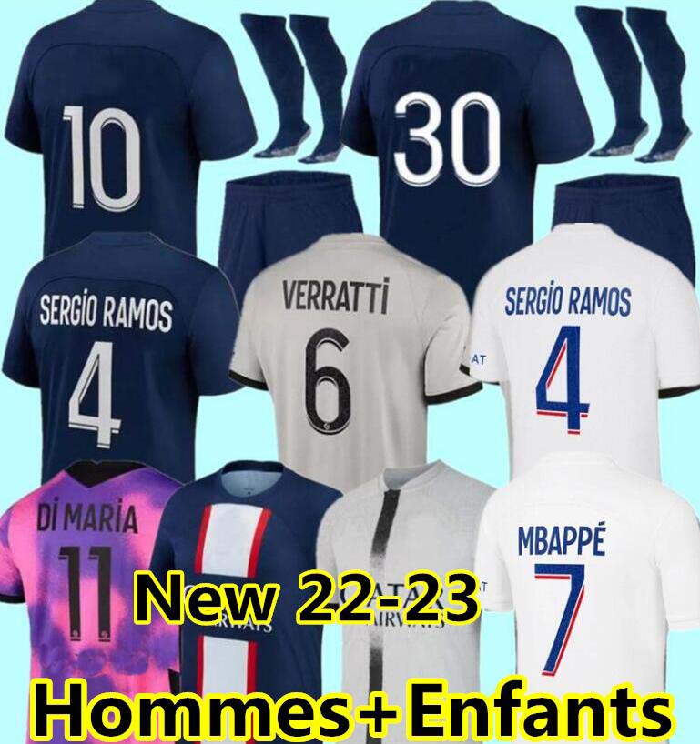 

21 22 23 maillot de foot soccer jersey Paris 2022 2023 MBAPPE shirt men kids hommes enfants VERRATTI MARQUINHOS KIMPEMBE fourth STAR SPECIAL di Maria pSGS HAKIMI, 22/23 gk kids