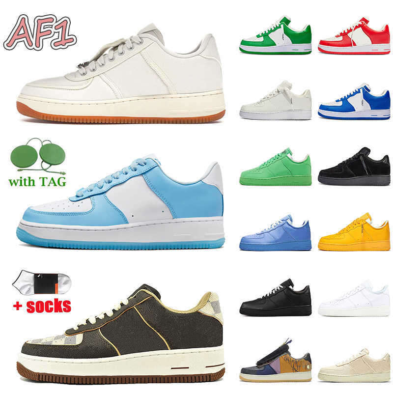 

Casual Shoes Sneakers Nail Art Printing Brown University Blue Comet Red Black White 2022 Women Mens Travis Scotts Sail 1 Low Skeleton Af 1S, B14 offfwhite gym green