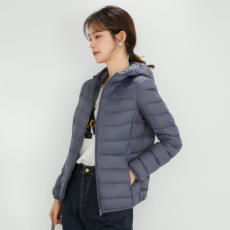 Women&#039;s Yoga Short Thin Down Jacket Outfit Solid Color Puffer Coat Lightweight Sports Winter Warm Outwear S-4XL-image-910730402