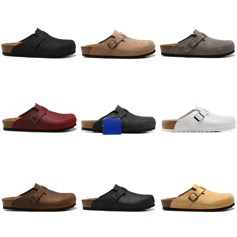 

2022 designer sandals men women slide slippers Boston Soft Footbed Clogs Suede Leather Buckle Strap Shoes Outdoor Indoor hombres mujeres Sliders