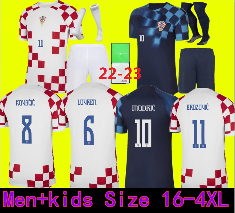 

2022 Croacia MODRIC World Cup soccer jerseys national team MANDZUKIC PERISIC KALINIC 22 23 Croazia football shirt KOVACIC Rakitic Kramaric Men Kids Kit uniforms, Away