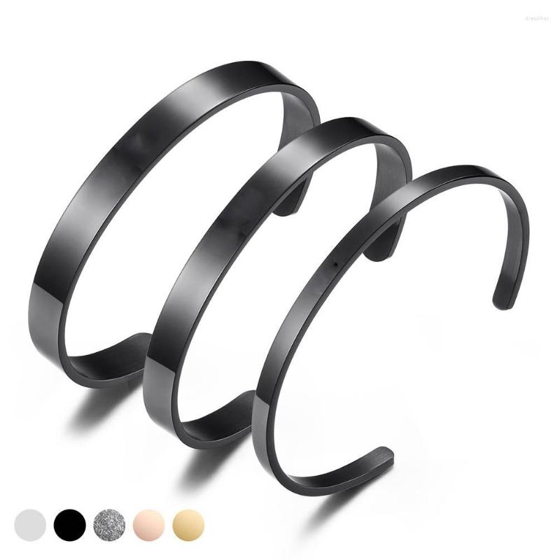 

Bangle Retro Black Simple Cuff Bangles For Men Boy 4MM/6MM/8MM Width Stainless Steel Bracelet Punk Male Jewelry