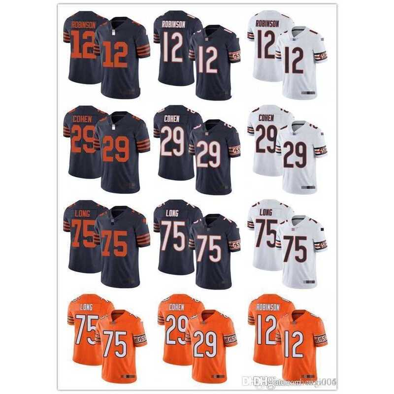 

Mens Jersey Mens Womens Youth Chicago''Bears''29 Tarik Cohen 75 Kyle Long 12 Allen Robinso 100th Season Alternate Custom Football Jerseys, Colour