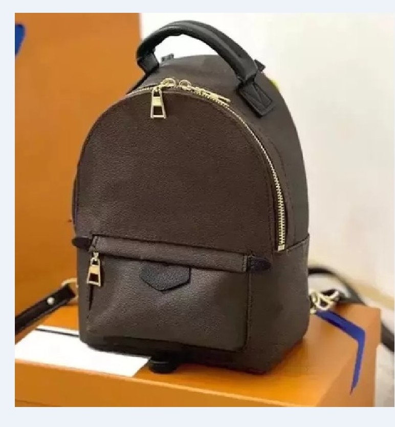 Brown Flower Classic Designer Palm Mini sac à dos Femmes réelles Sacs à bandouliers en cuir Lady Racs 41562