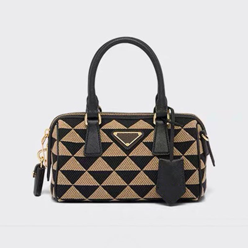 

Evening Bags Designer Small Symbole jacquard fabric Bag Tote Embroidery Triangle pillow Shoulder Bags Womens Luxury Speedy Crobody Handbag Fashion Ladies Wallet, Black
