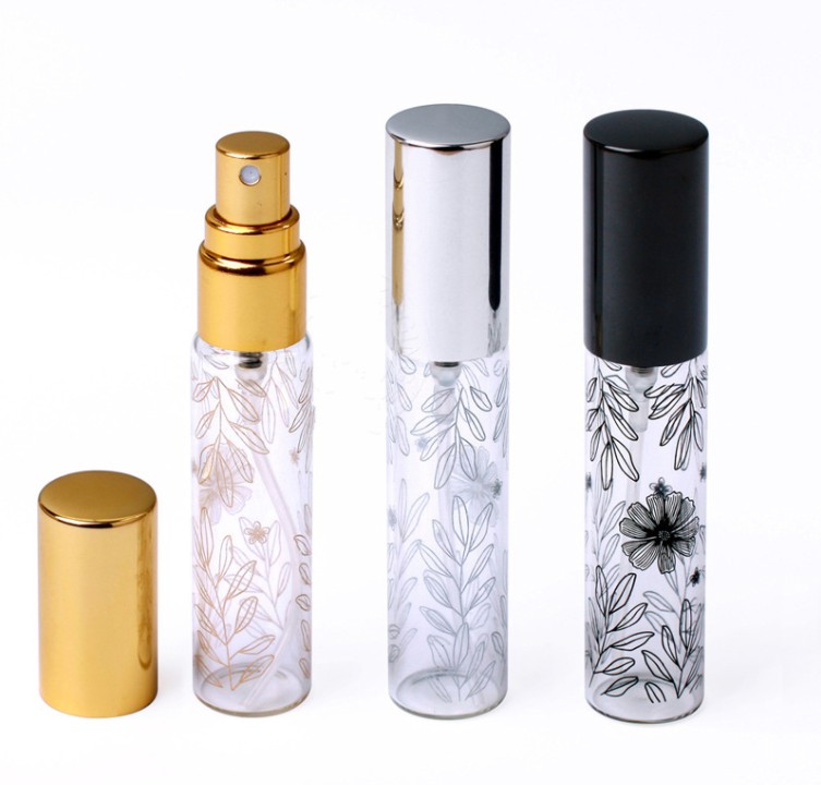 

Wholesale 10ml printed spray bottle printed glass perfume portable samples