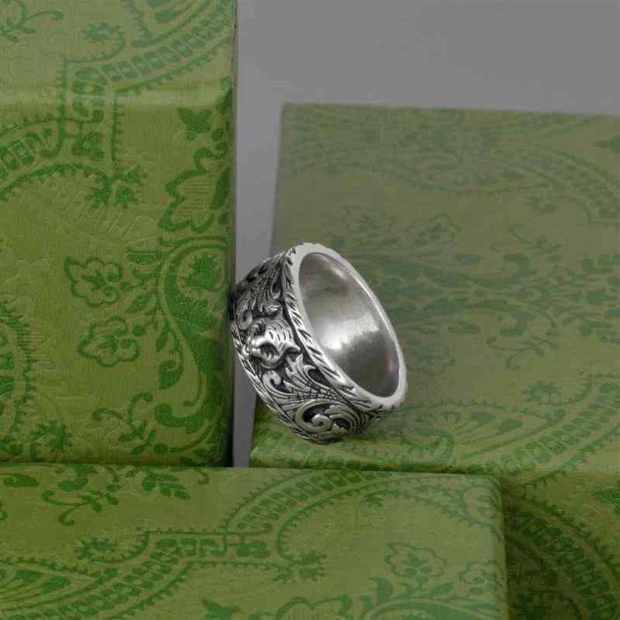 

76% OFF designer jewelry old tiger head relief rattan pattern personalized fashion brand couple ring for men and women243V