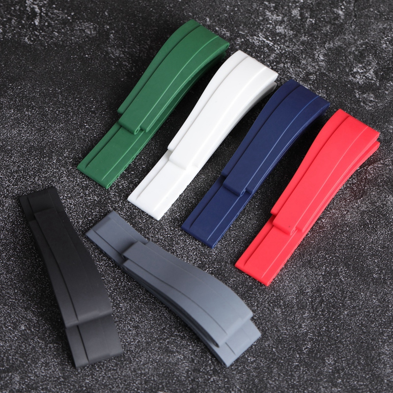 

21mm - 16mm Silicone Rubber Watch Band Strap Fits For Rolex Oysterflex