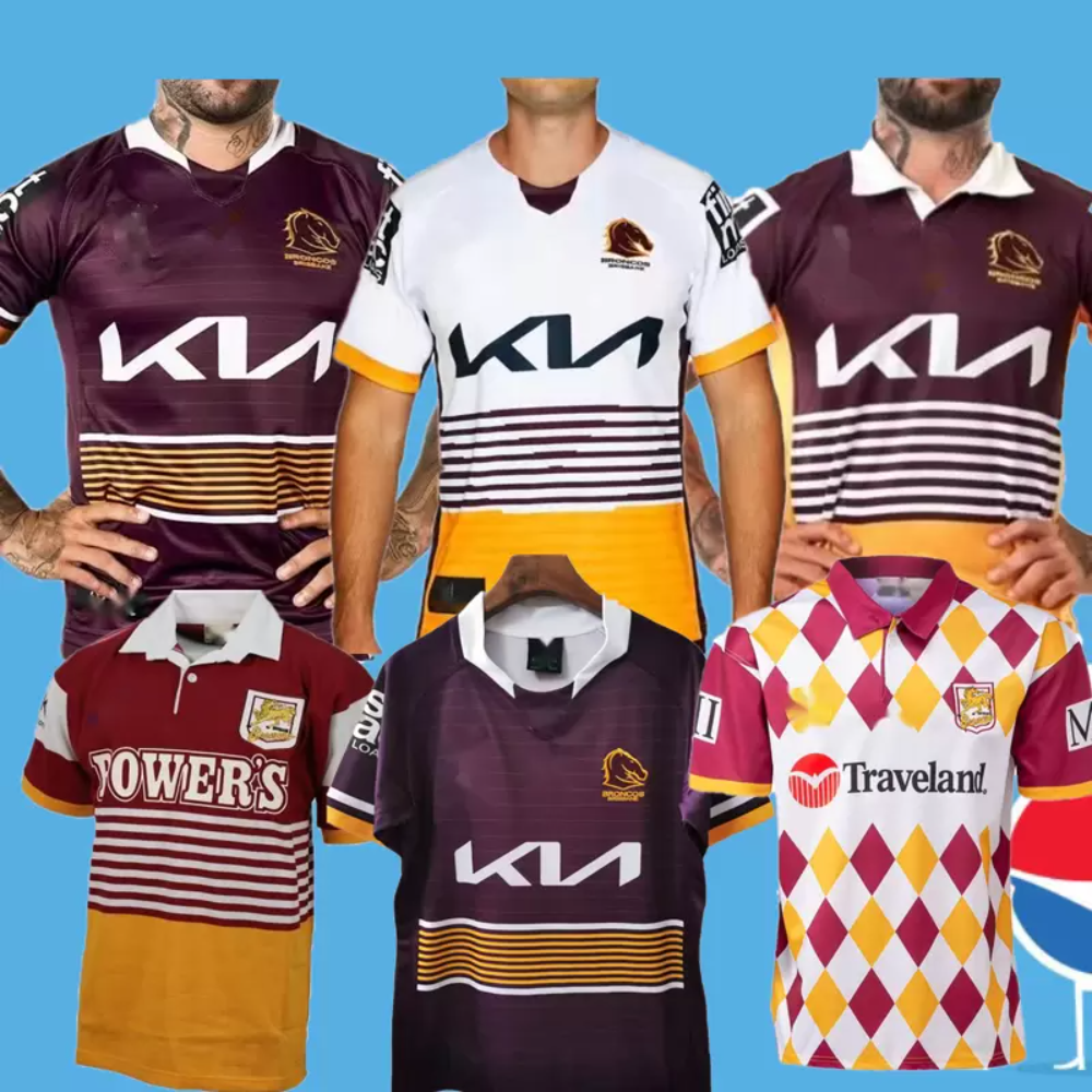 

2022 2023 BRISBANE BRONCOS ANZAC Round rugby Jerseys 22 23 nrl League rugby shirts S-3XL Tees Factory Outlet, Rugby jersey