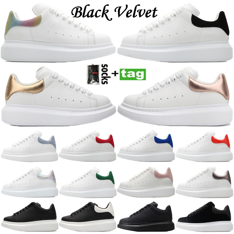

2023 Black Velvet Mens Casual Women Running Shoes Designer Leather up Platform Sneakers Luxury Flat Shoe Men Jogging Walking Sports Trainers Chaussures Size 36-45, 16