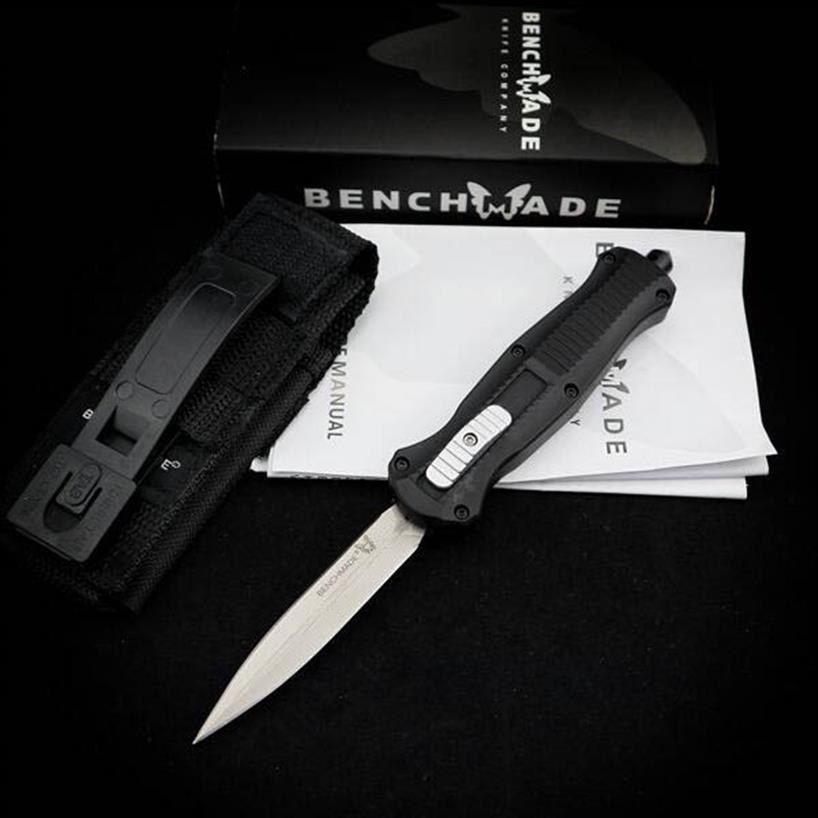

Benchmade Mini Infidel Double action Automatic knives 3350 3320 D2 Steel Spear Point EDC Pocket Tactical gear Survival knife with 223V