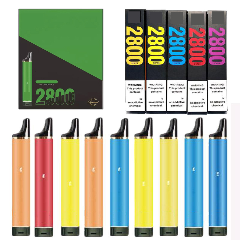 

Original 2800 Hits disposable Vape e cigarette 2800 Puffs with 850mah battery pre-filled 8ml vaporizer vapes desechables electronic cigarettes 2% 5% 20mg 50mg