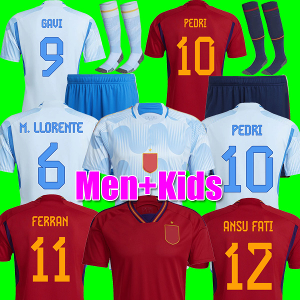

#10 PEDRI Spain soccer jerseys 2022 2023 Espana MORATA FERRAN KOKE GAVI ANSU FATI AZPILICUETA 22 23 WORLD RAMOS CUP fans Player version football shirts men kids kit, Home patch