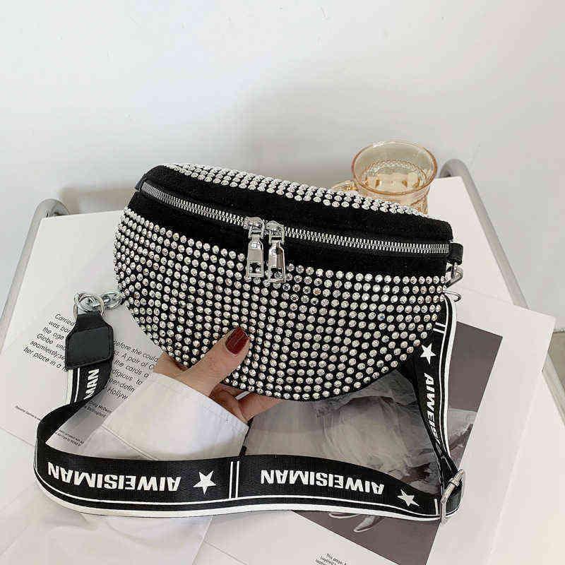 2022 Wanghong King Diamond femmes sac de taille mode simple épaule messager étranger