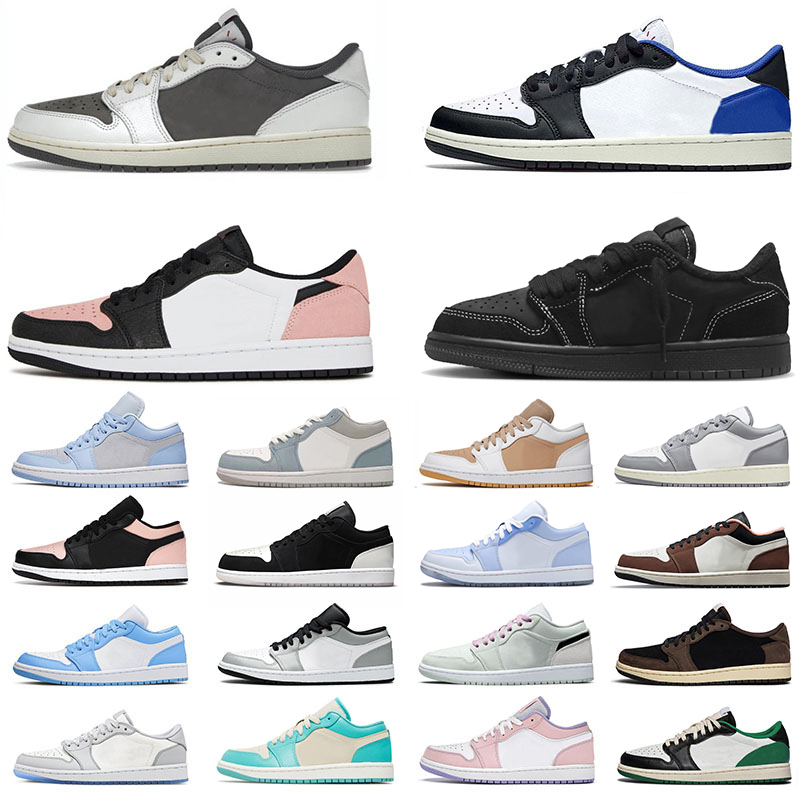 

Reverse Mocha Jumpman 1 1s Men Basketball Shoes Low Mighty Swooshers Pink Black Phantom Mochas TS x Fragment Bleached Coral Crimson Tint, 36-46 shadow toe