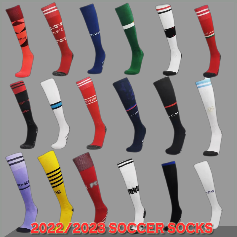 

2022 2023 Argentina BENZEMA Soccer Socks Manchester kane adult Kids Real Madrids enGland POGBA MBAPPE Mexico BAYERN home away High Thick football Sports wear, Kids size
