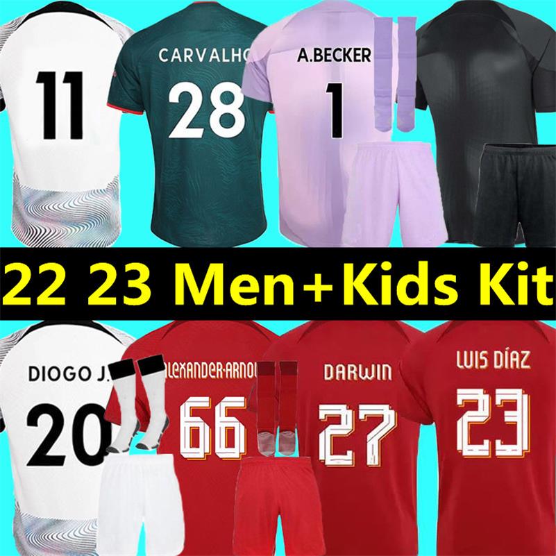 

22 23 DARWIN soccer jerseys A. BECKER Luis Diaz DIOGO J. ALEXANDER ARNOLD Carvalho Fabinho Elliott KONATE 2022 2023 home away football shirt Men kids kit Thailand, Gk kids