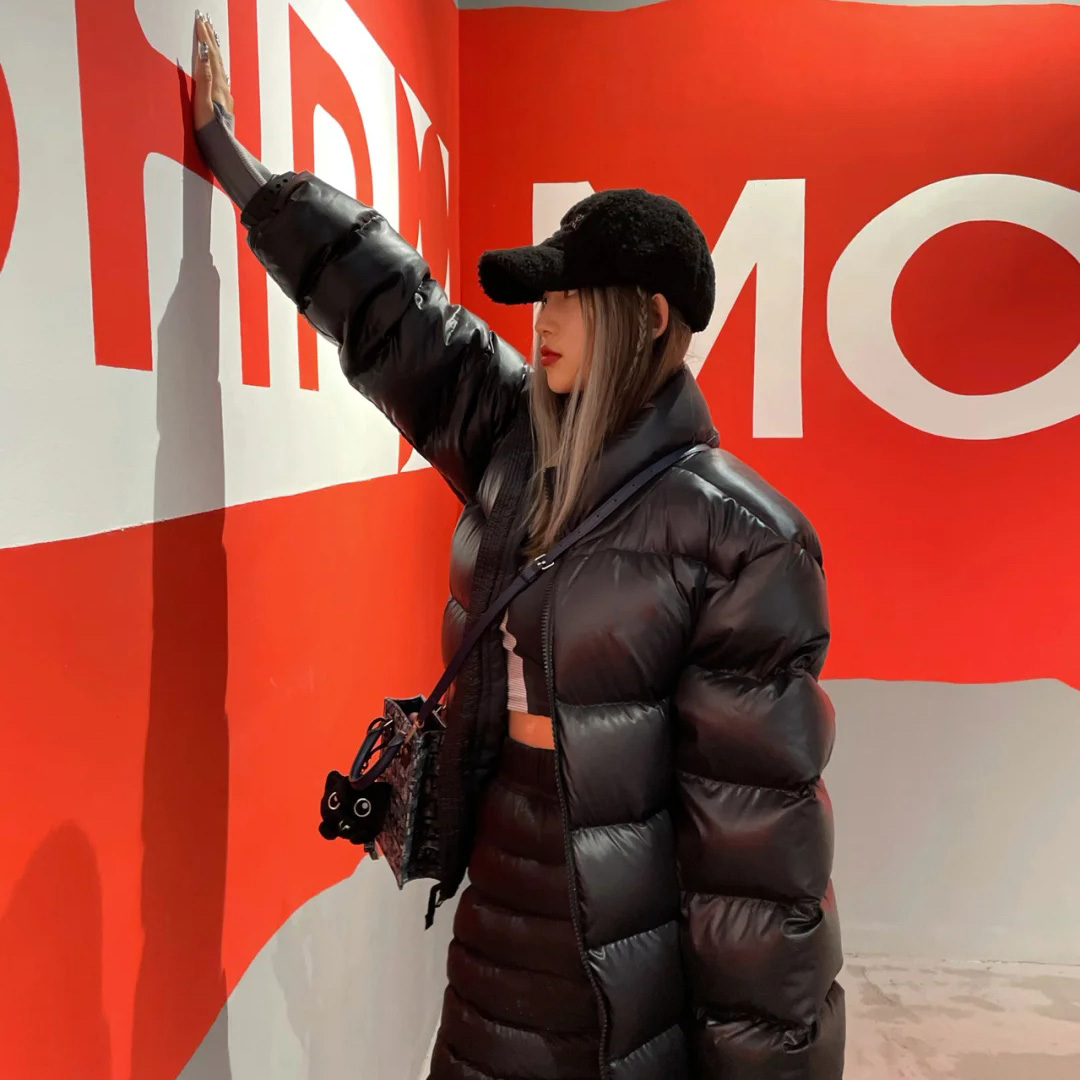 

Women coat down jacket winter parkas puffer coats casual thicken windproof and warm 3D decorative cotton filled with black yellow size M-2XL